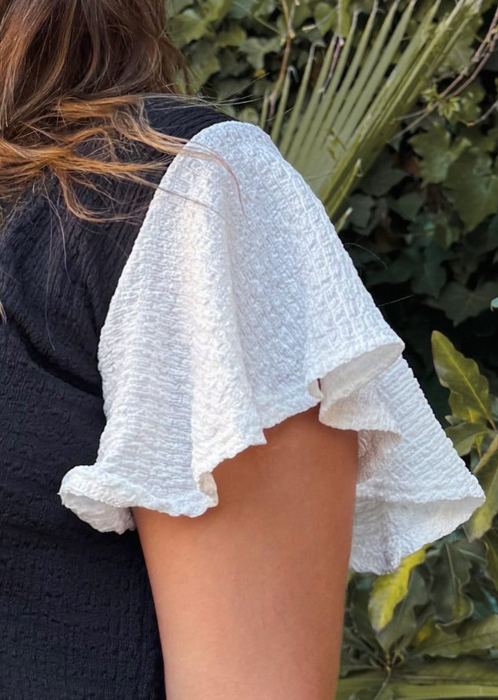 Polera Amparo | Negro + Crudo