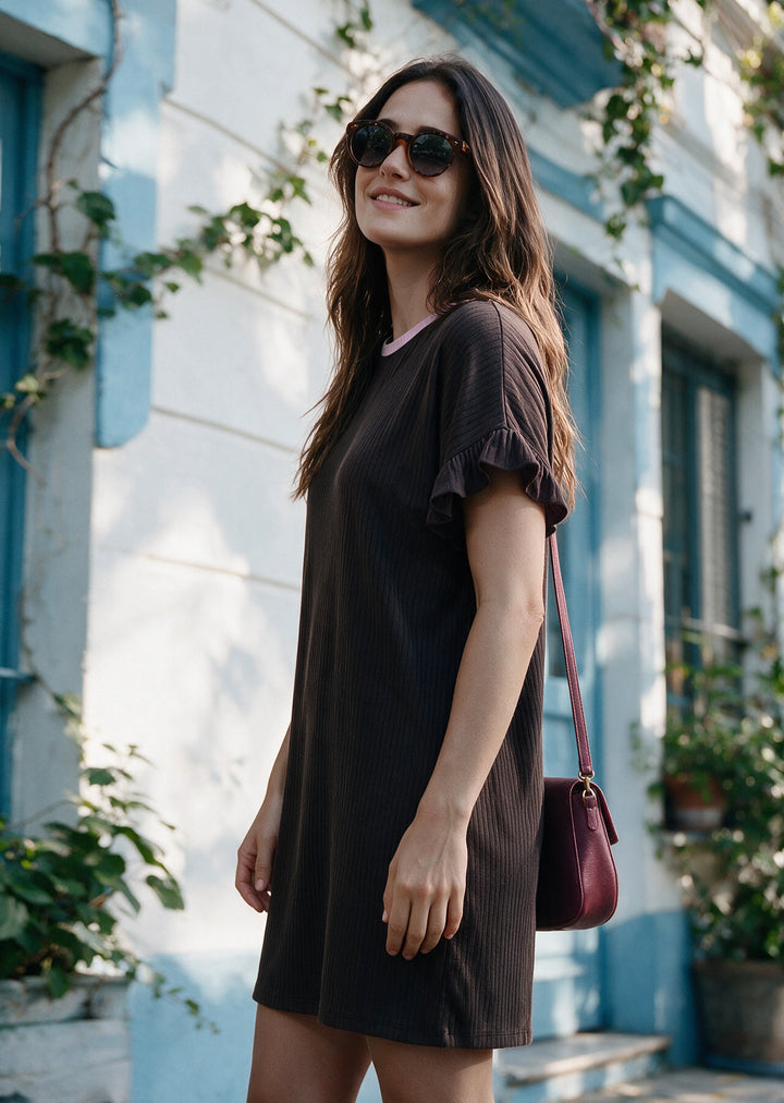 Vestido Clari | Chocolate, lila