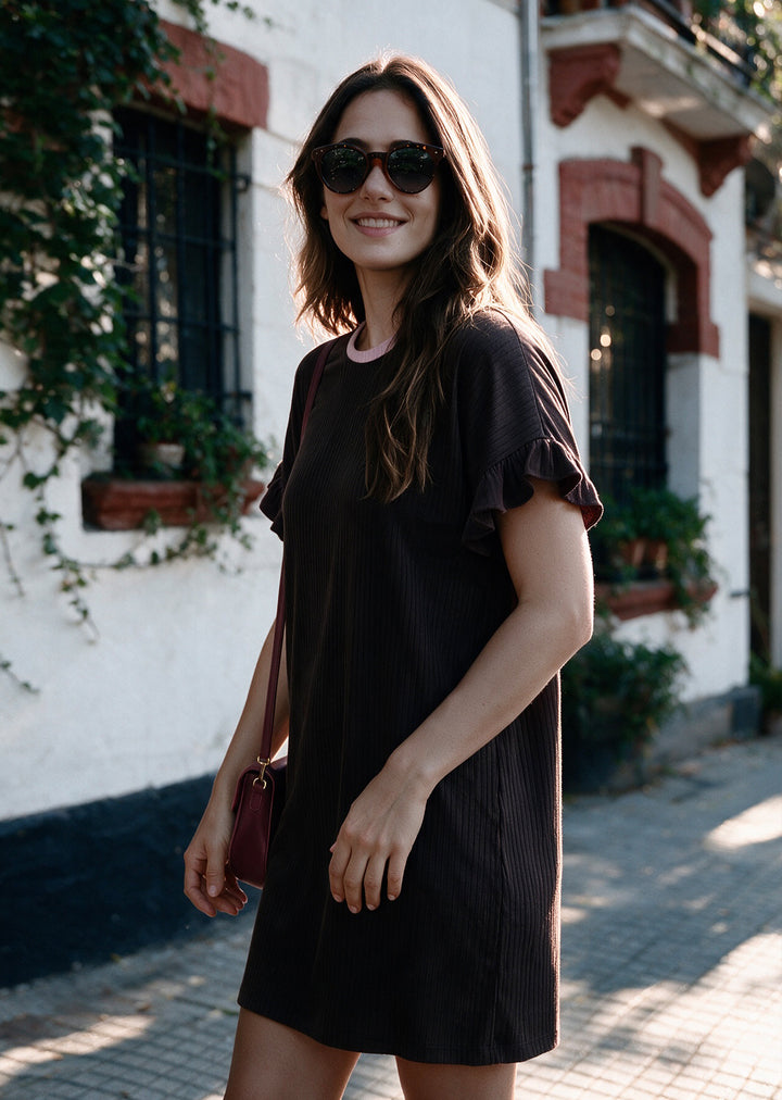 Vestido Clari | Chocolate, lila