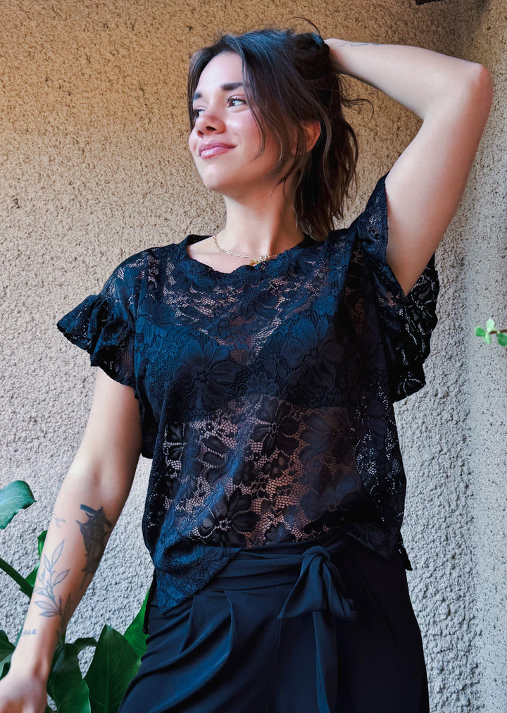 Polera Diana | Encaje Negro