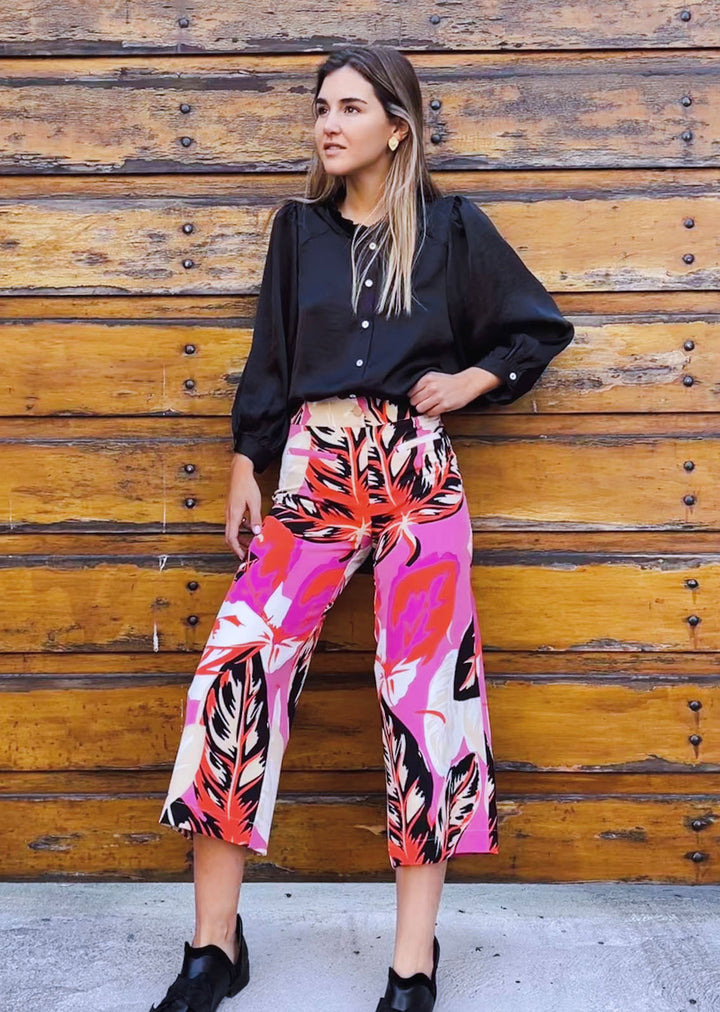 Pantalón Lina | Estampado - Fucsia