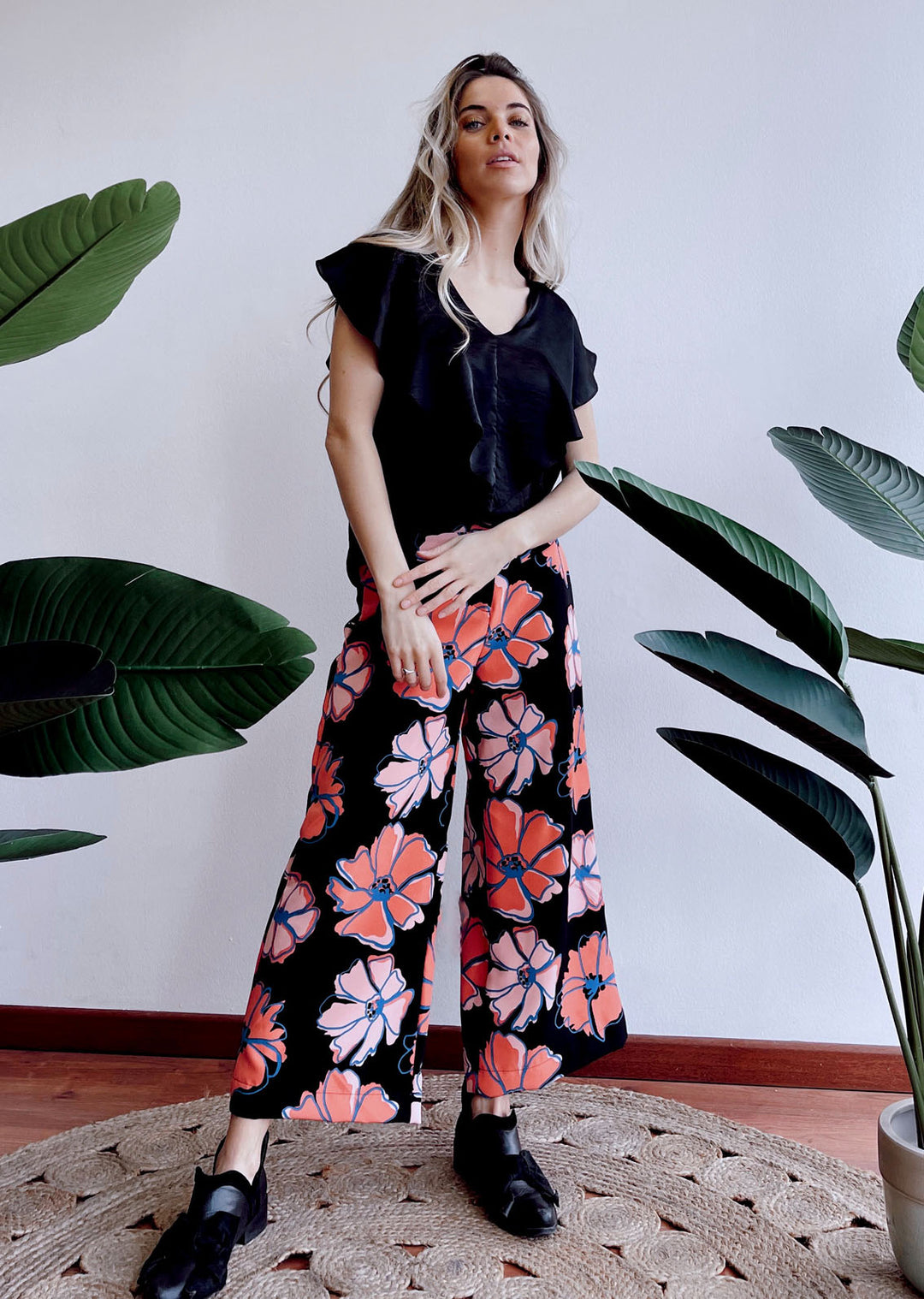 Pantalón Lina | Estampado - Negro