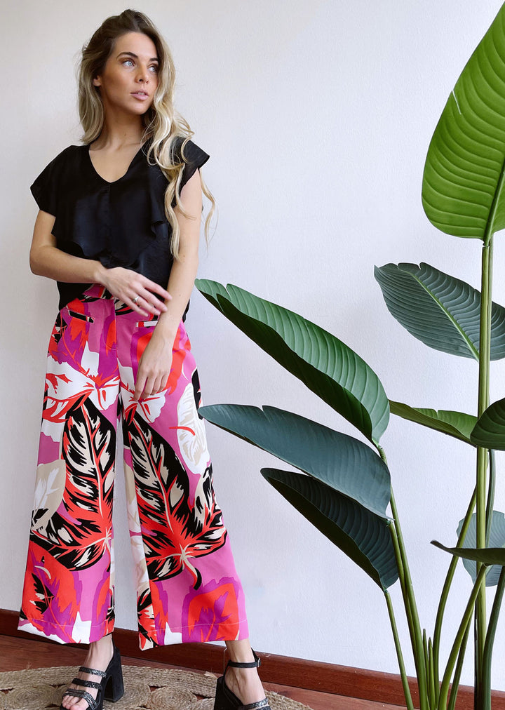 Pantalón Lina | Estampado - Fucsia