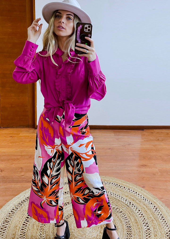 Pantalón Lina | Estampado - Fucsia