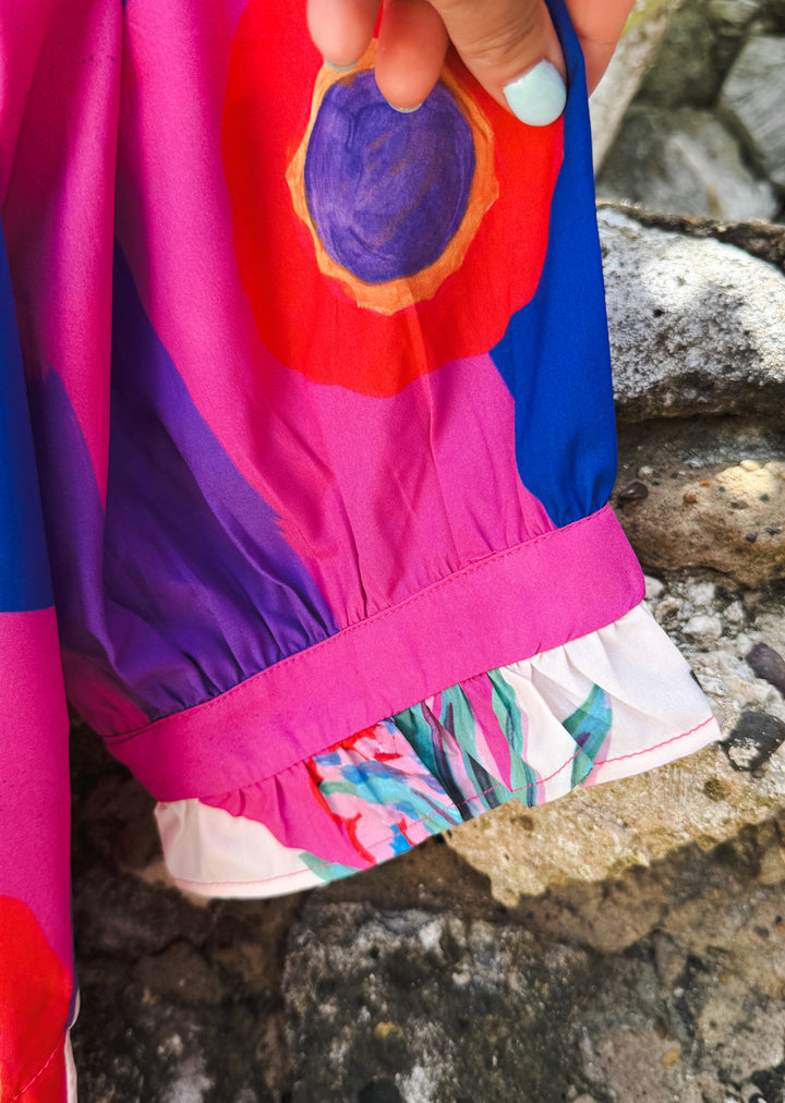 Blusa Aurora | Pintura Fondo Fucsia