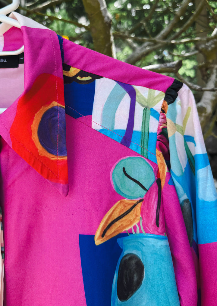 Blusa Aurora | Pintura Fondo Fucsia
