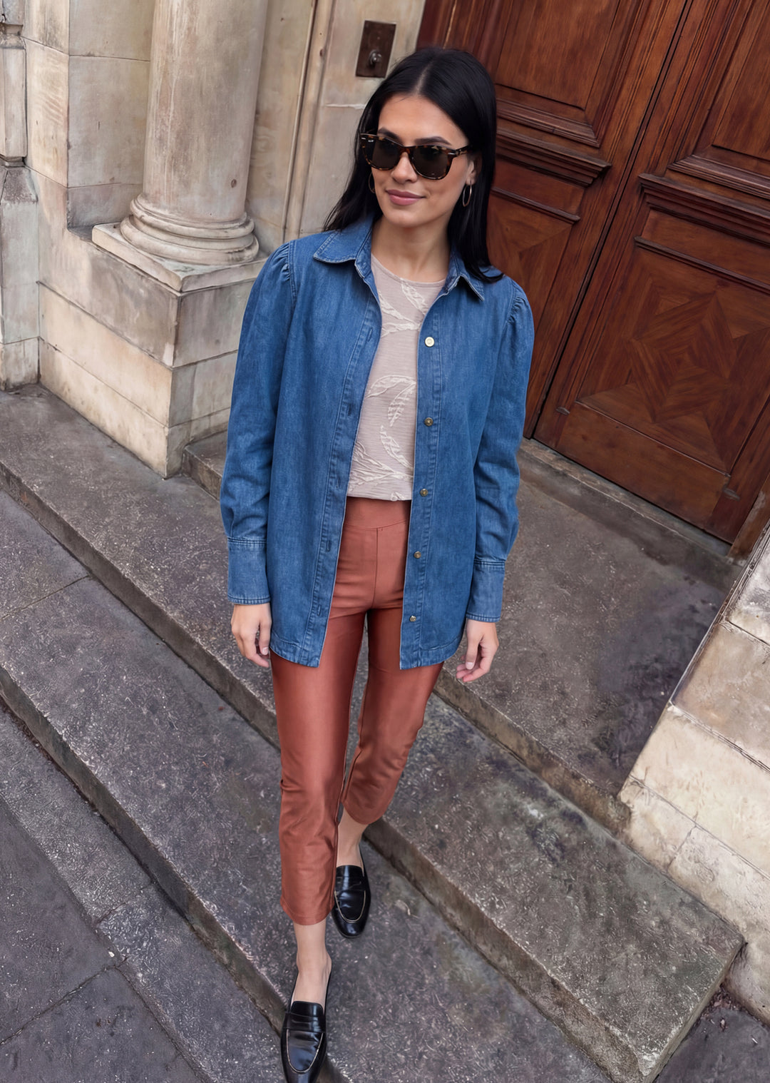 Leggins bronce mujer - leggins metalizados para looks modernos y salidas especiales hechos en Chile | Victoria Raveau