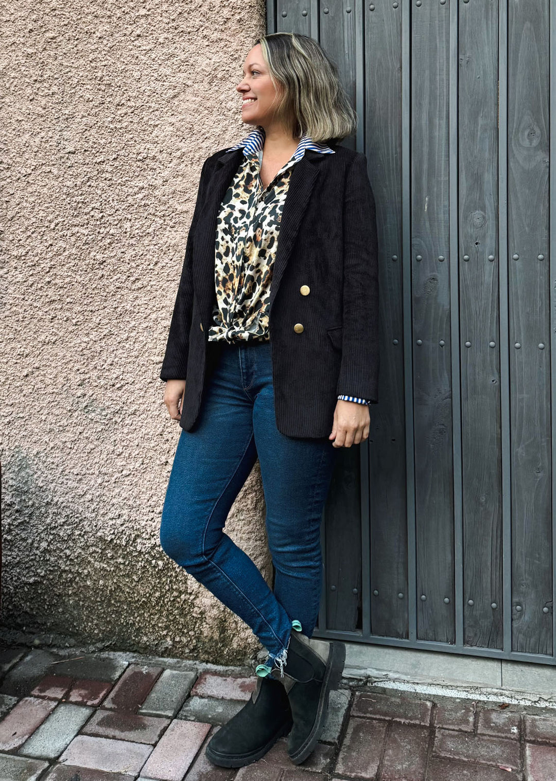 Blazer Lupe Cotelé | Negra