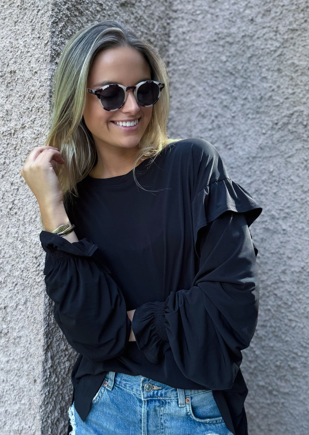Polera Ada | Negra, lycra