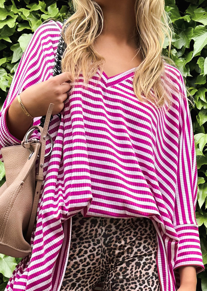 Polera Leonor | Líneas Magenta