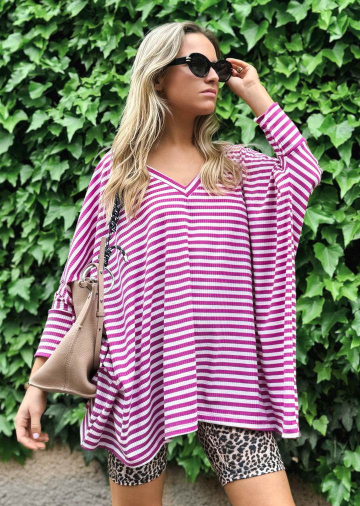 Polera Leonor | Líneas Magenta