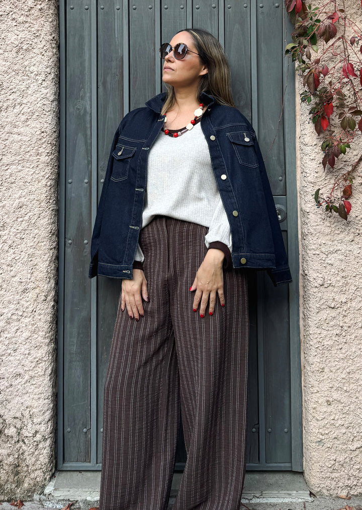 Chaqueta Filipa denim - chaqueta mujer casual para looks de día o salidas hecha en Chile | Victoria Raveau