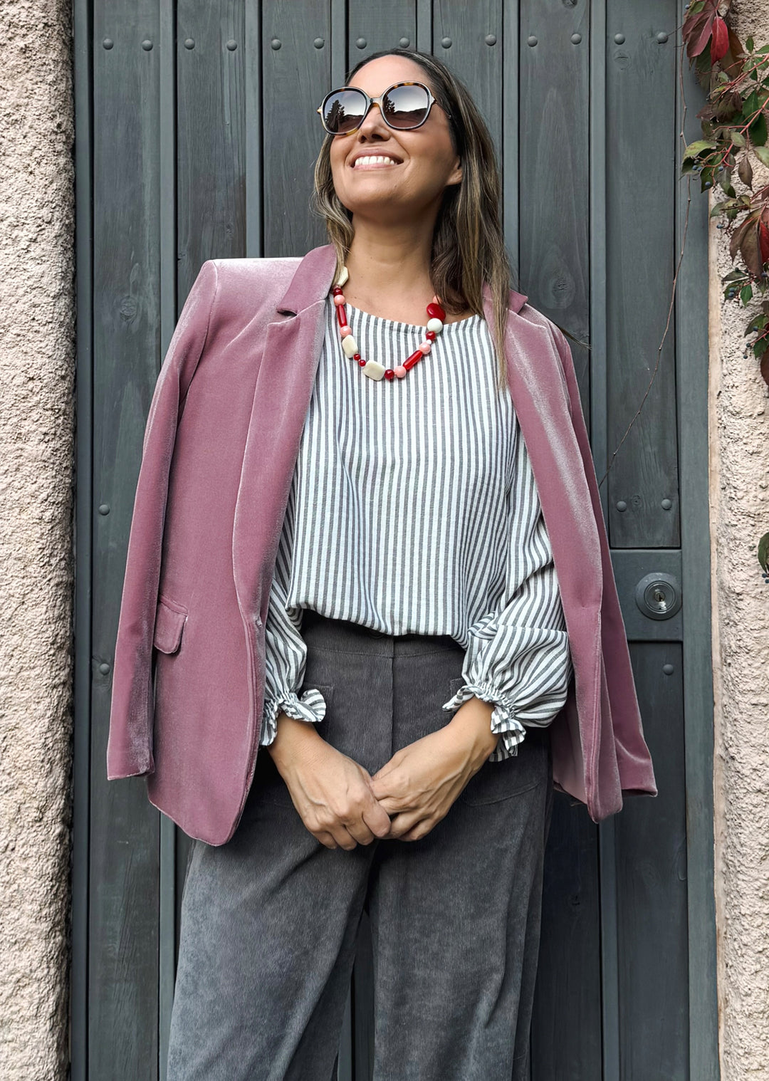 Blazer Isi rosa - blazer mujer para look formal oficina o salidas elegantes hecho en Chile | Victoria Raveau