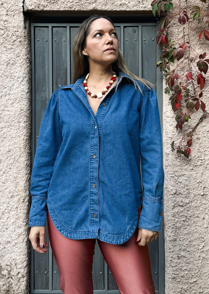 Camisa denim mujer - camisa vaquera para looks casuales o salidas de día hecha en Chile | Victoria Raveau
