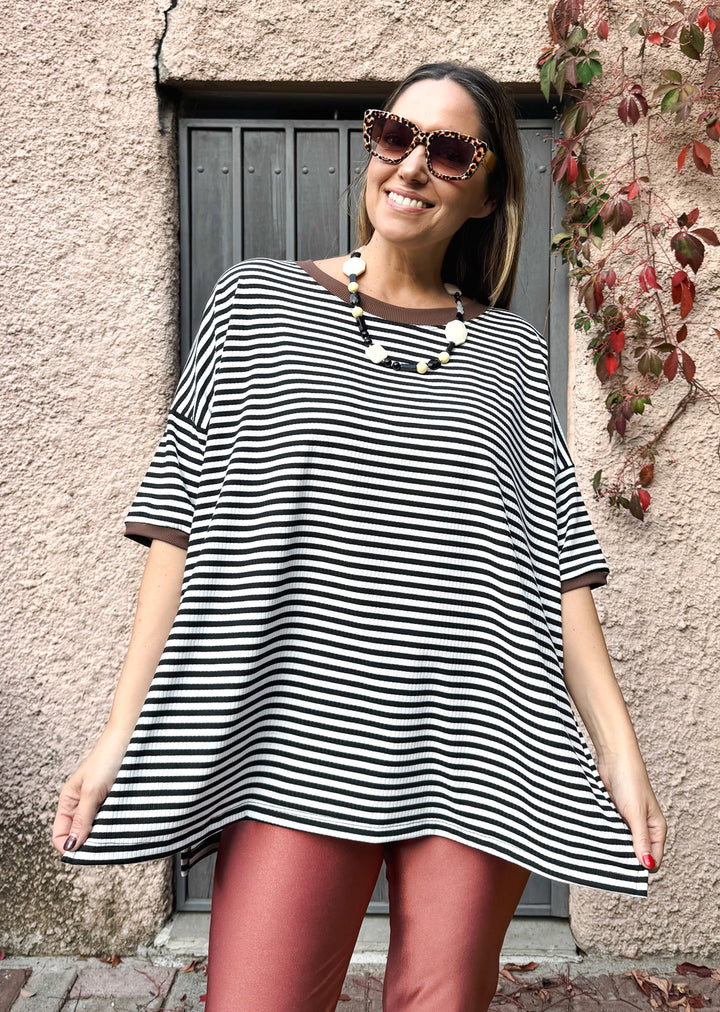Polera Irene | Rayas negro