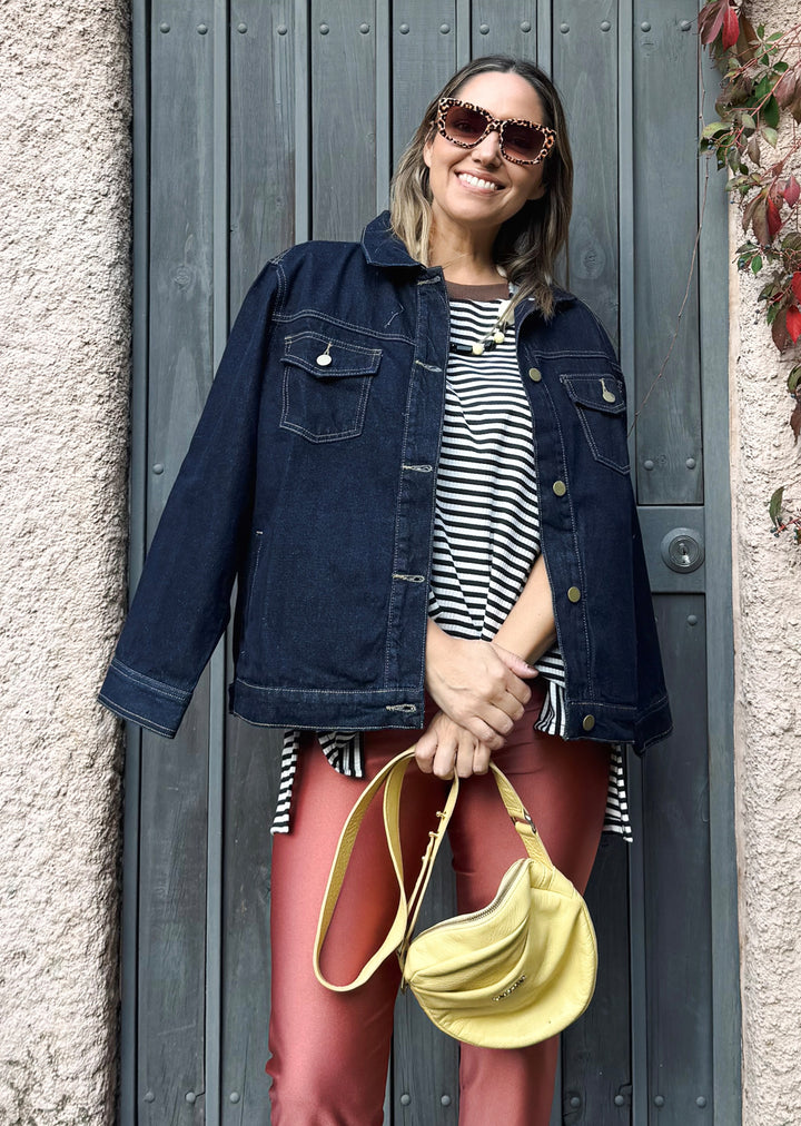Chaqueta Filipa denim - chaqueta mujer casual para looks de día o salidas hecha en Chile | Victoria Raveau