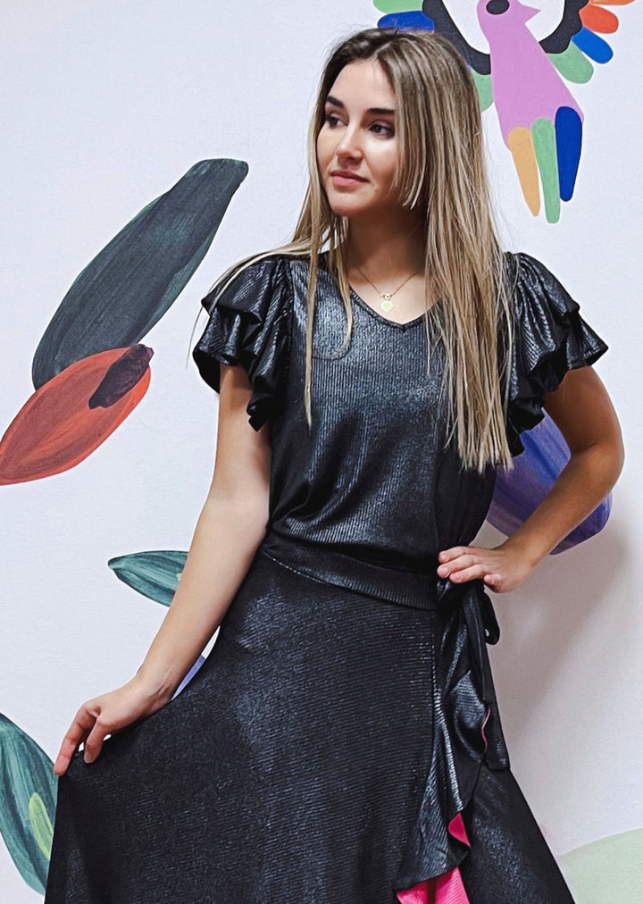 Polera Alba | Negro - Silver
