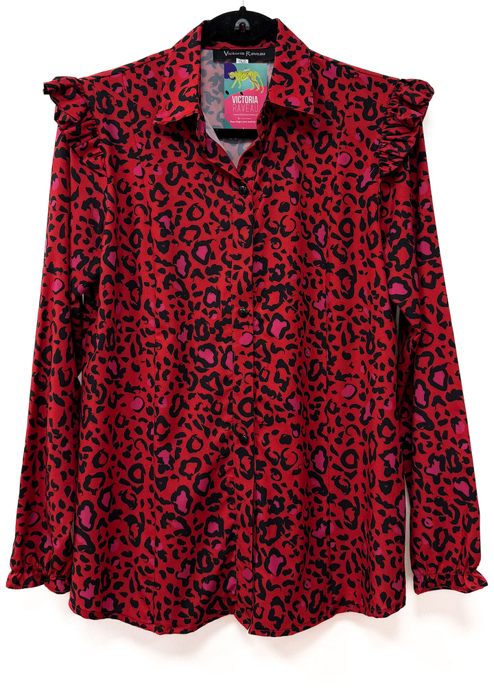 Blusa Estela | Print fondo rojo