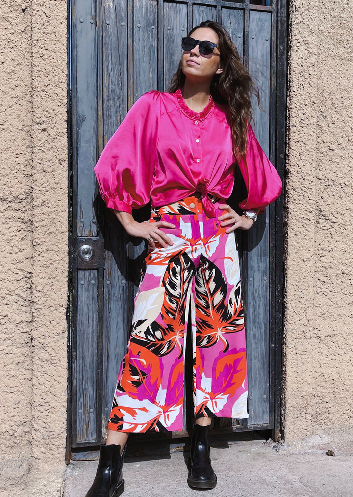 Pantalón Lina | Estampado - Fucsia