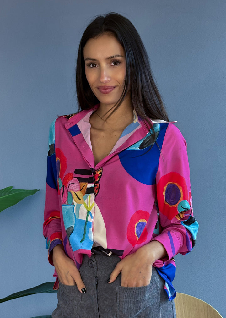 Blusa Bernarda | Pintura Fondo Fucsia