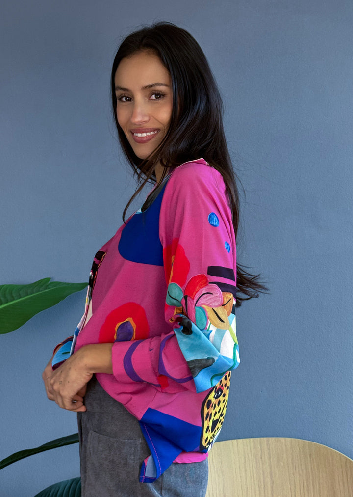 Blusa Bernarda | Pintura Fondo Fucsia