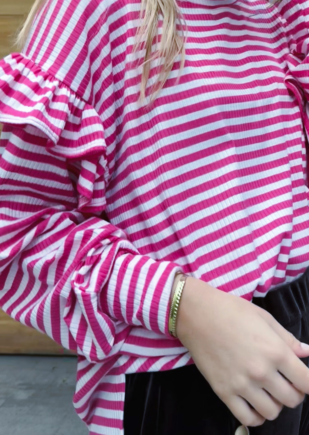Polera Ada | Rayas Fucsia