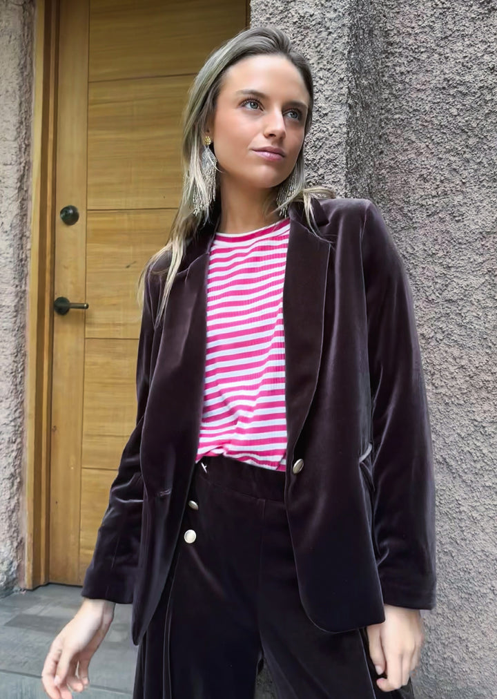 Polera Ada | Líneas Fucsia