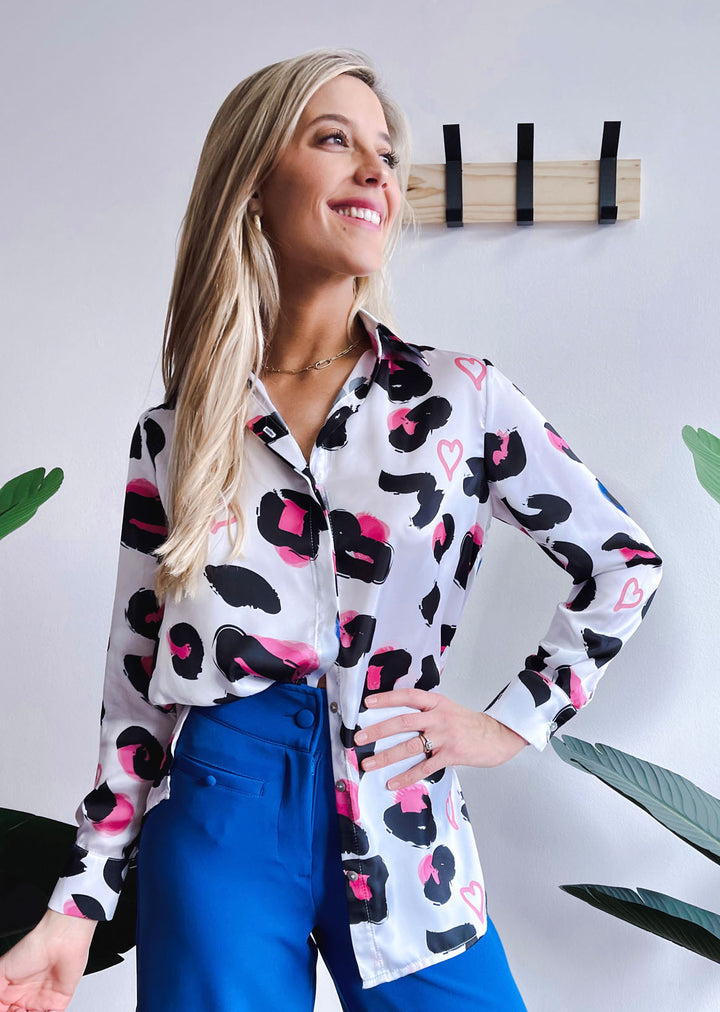*PRE VENTA* Blusa Bernarda | Print Corazón Blanco