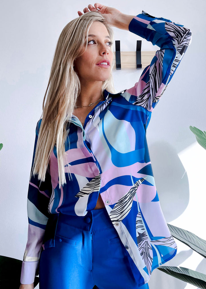 Blusa Bernarda | Tropical - Azul