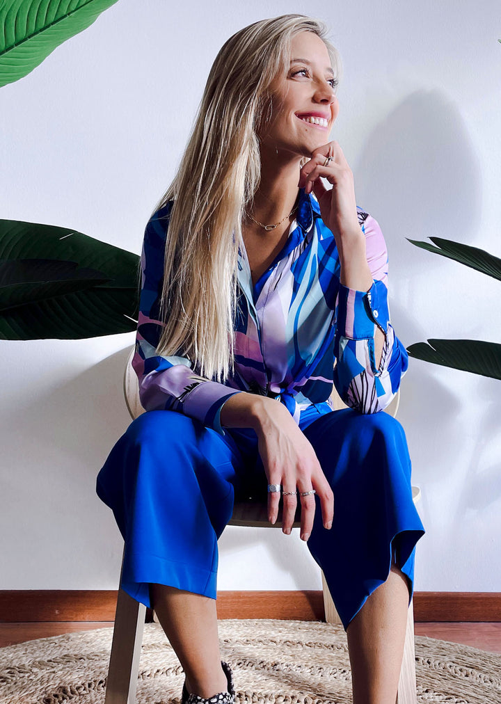 Blusa Bernarda | Tropical - Azul