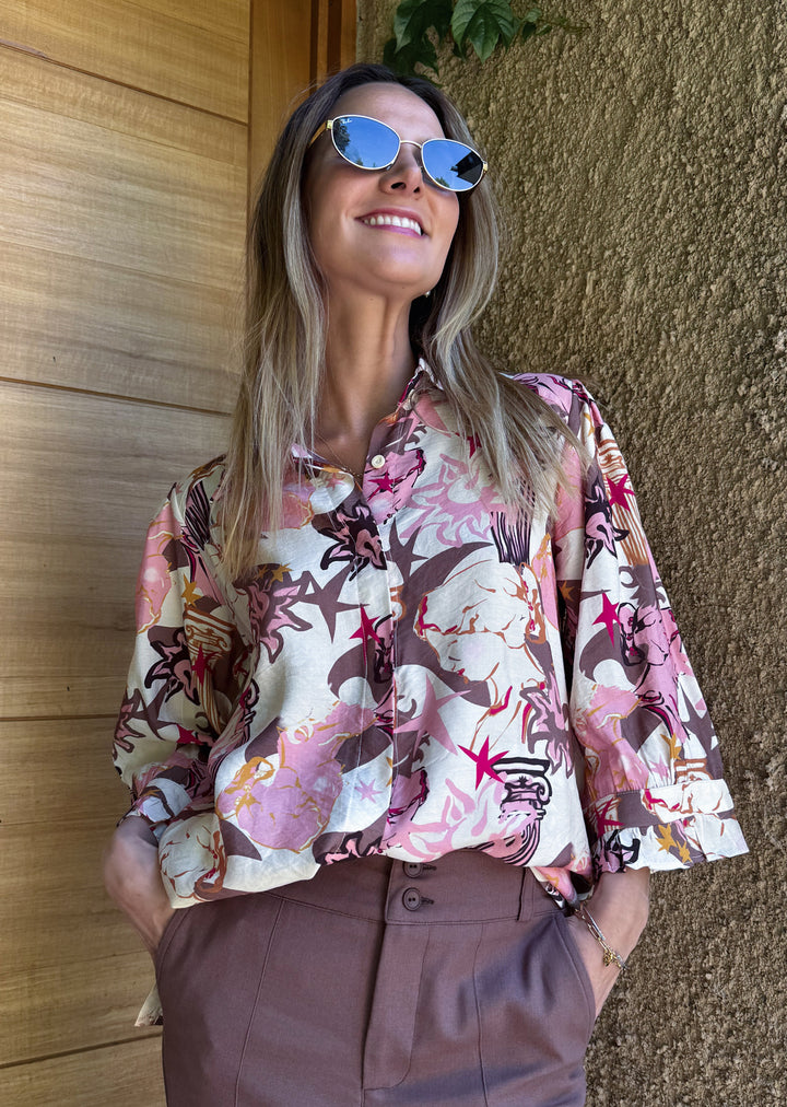 Blusa Aurora | Print pink