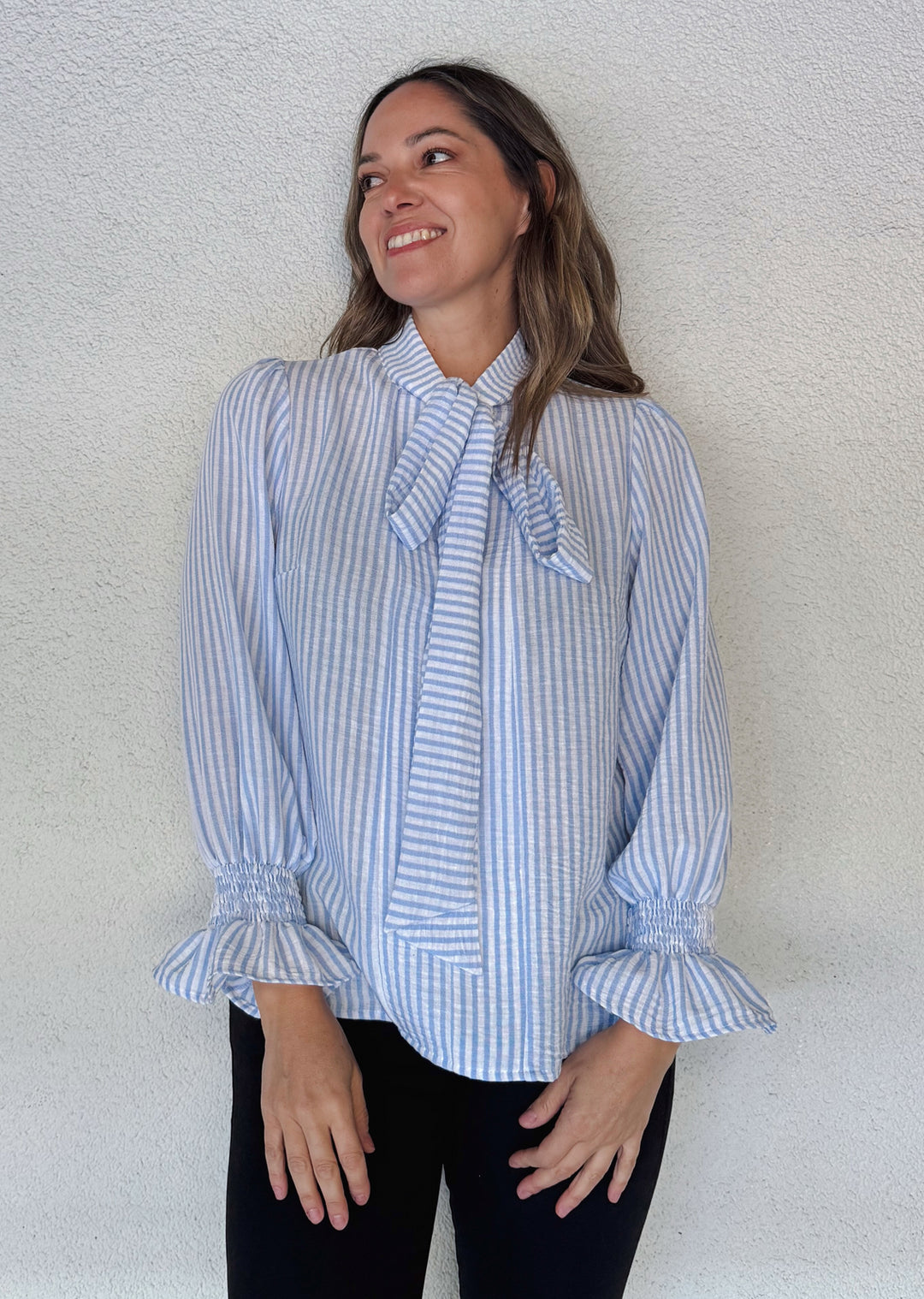 Blusa Noelia | Rayas Celestes