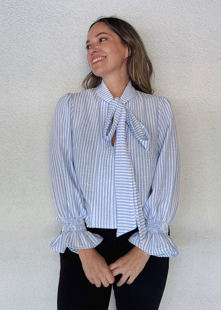Blusa Noelia | Rayas Celestes