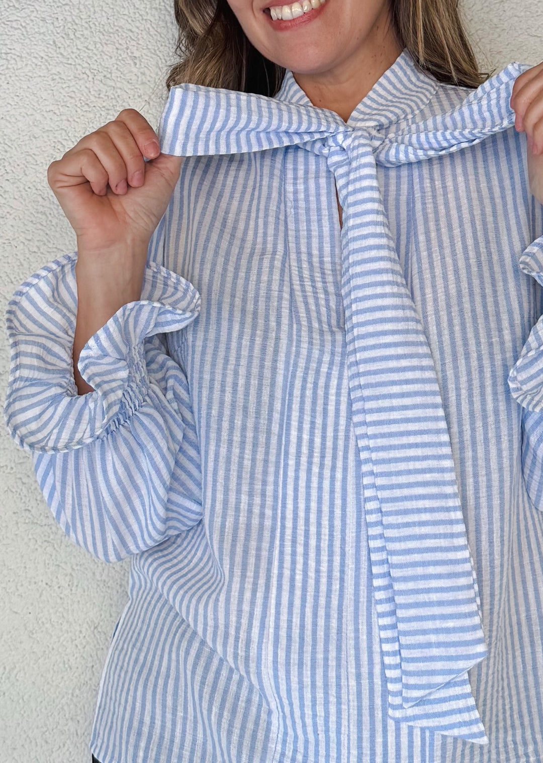 Blusa Noelia | Rayas Celestes