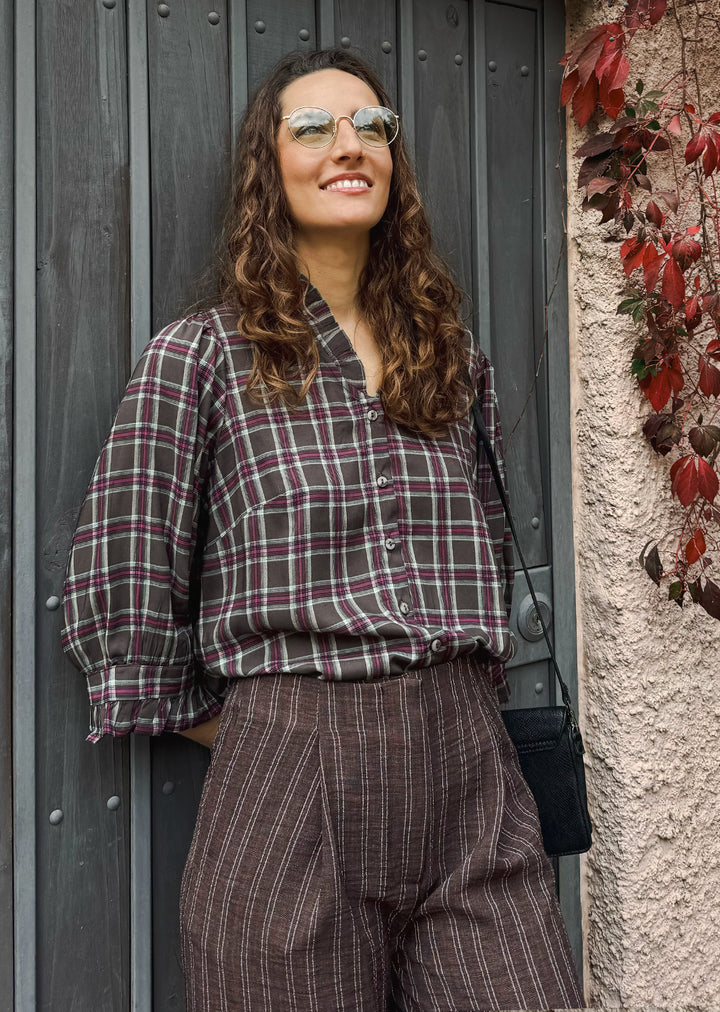 Blusa Cata | Escocés musgo