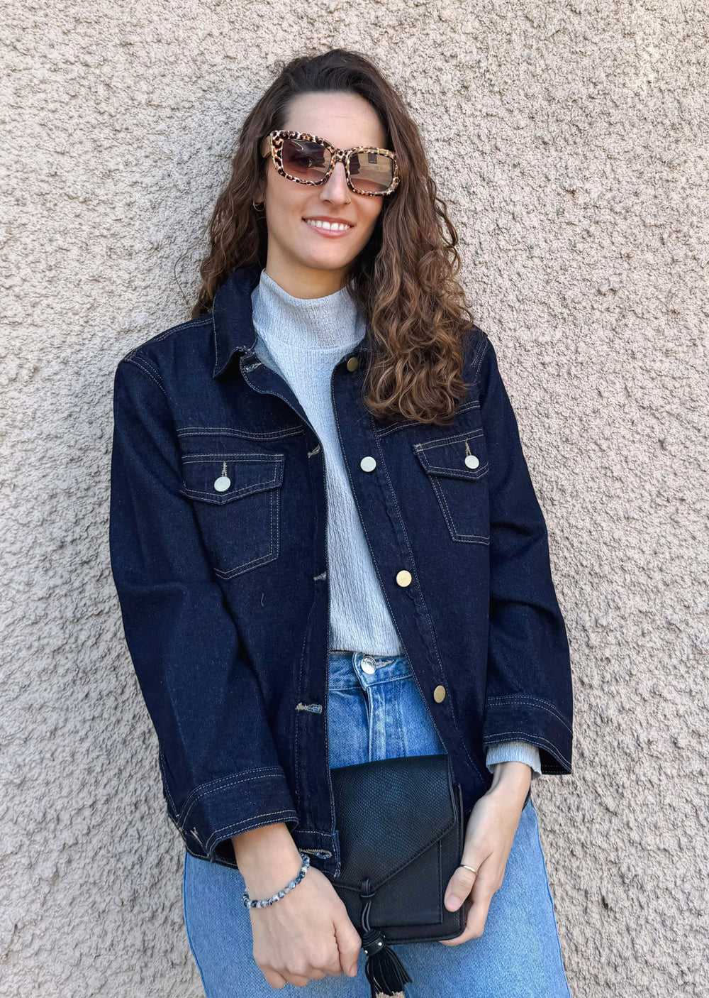 Chaqueta Filipa denim - chaqueta mujer casual para looks de día o salidas hecha en Chile | Victoria Raveau