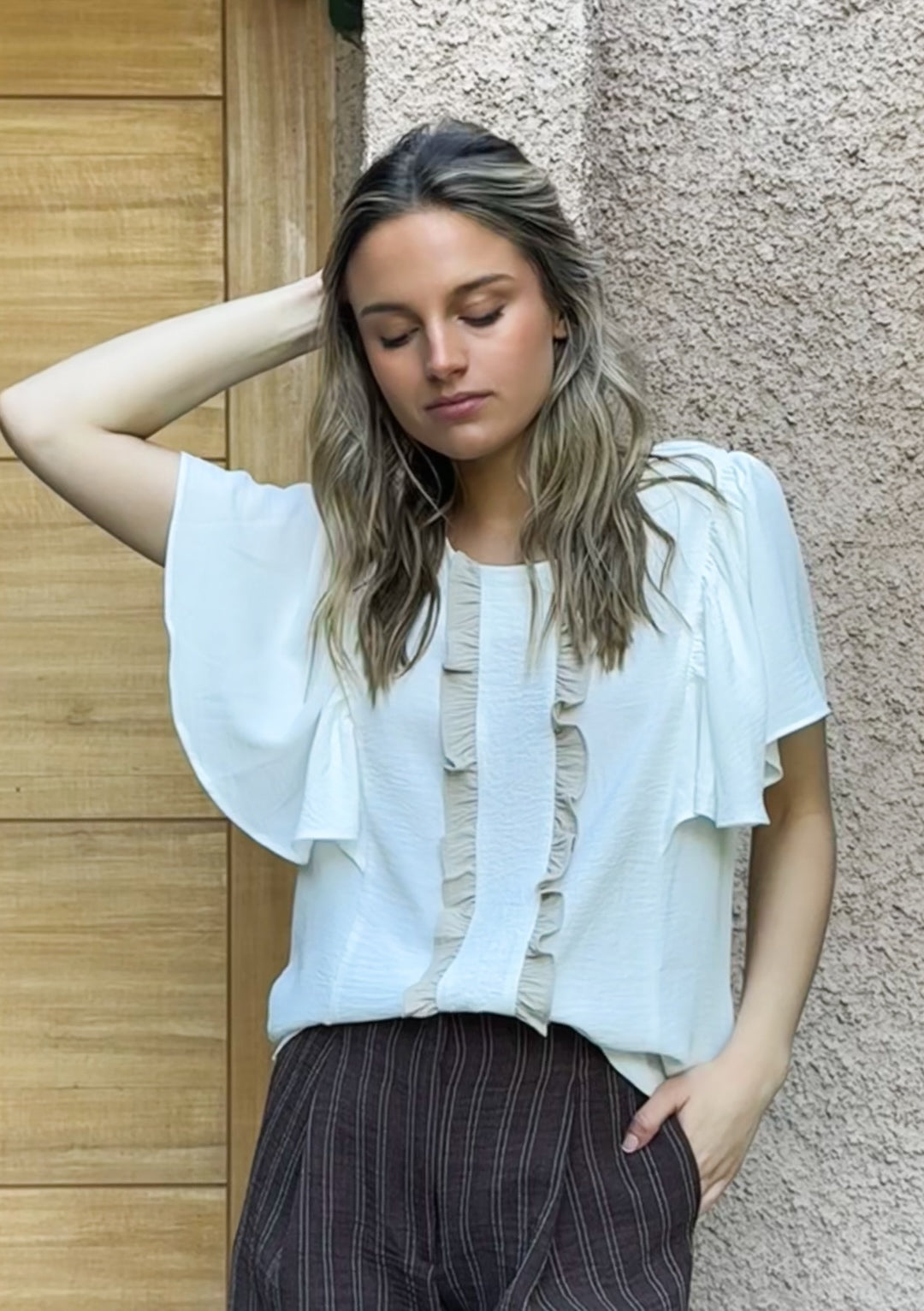 Blusa Alba | Crudo + Beige