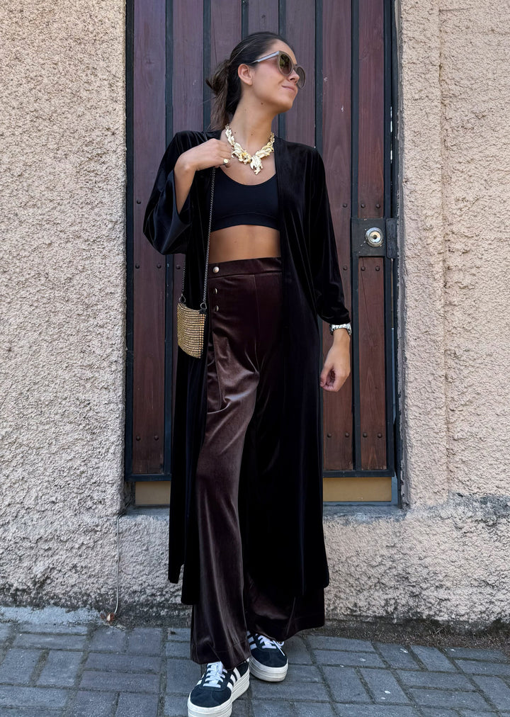 Kimono Maxi | Velvet, Negro
