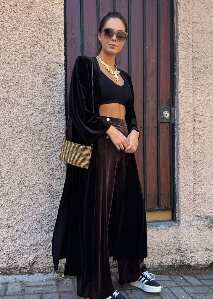 Kimono Maxi | Velvet, Negro
