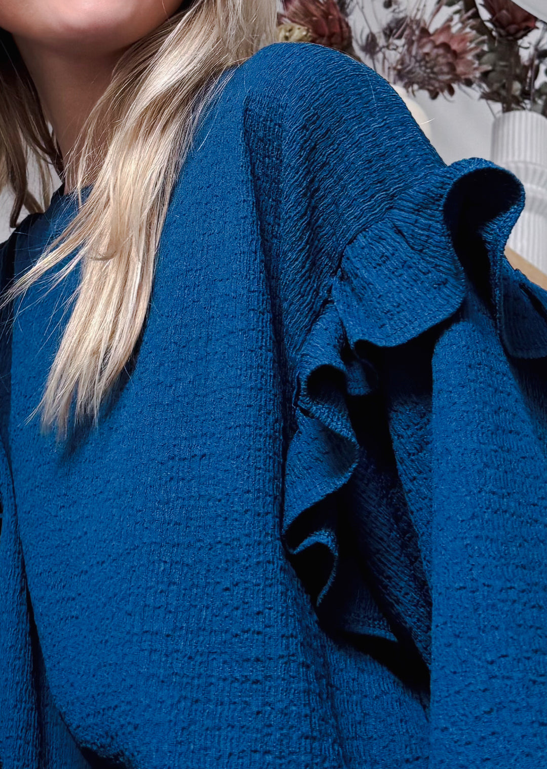 Polera Ada | Textura, Azul Petróleo