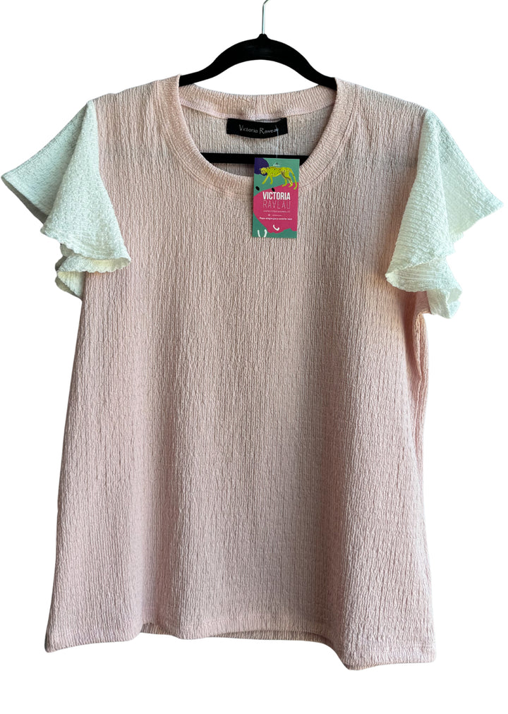 Polera Amparo | Rosa + Crudo