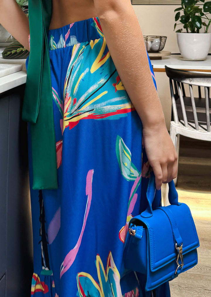 Pollera Lucia | Azul flores