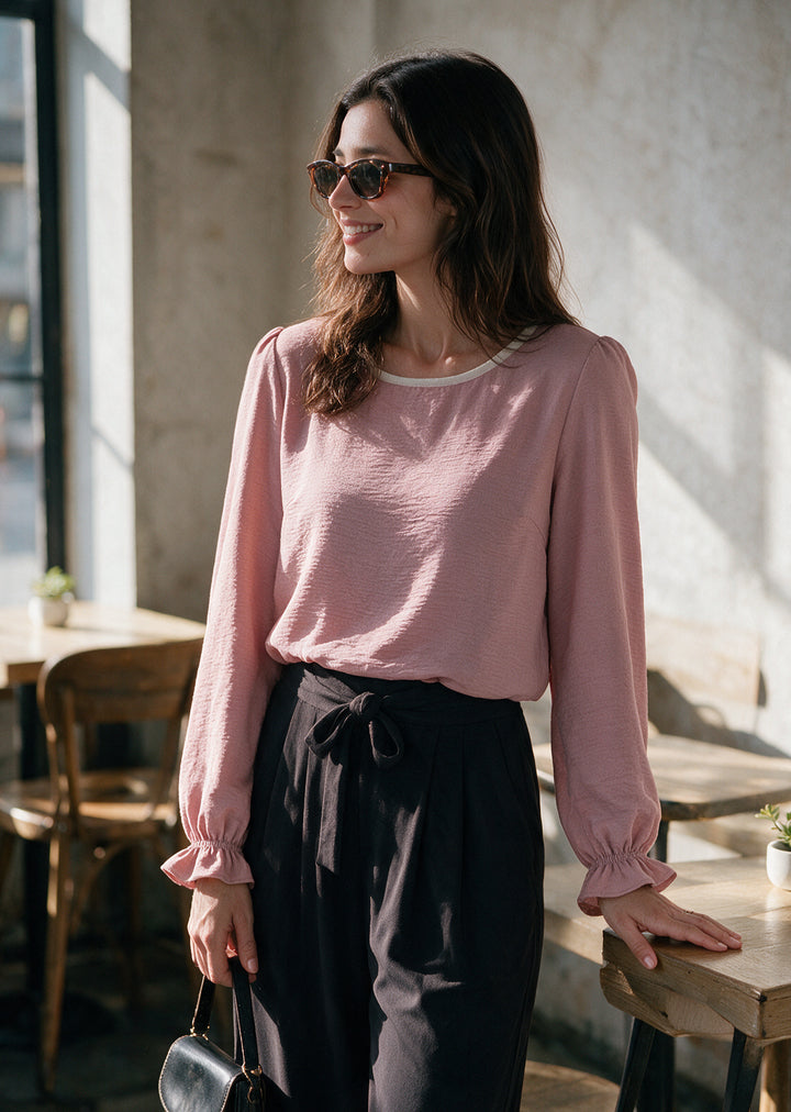 Blusa Gloria Manga Larga | Rosa, crudo