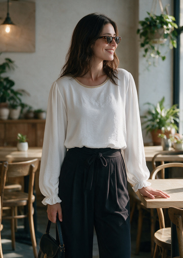 Blusa Gloria Manga Larga | Crudo, Beige