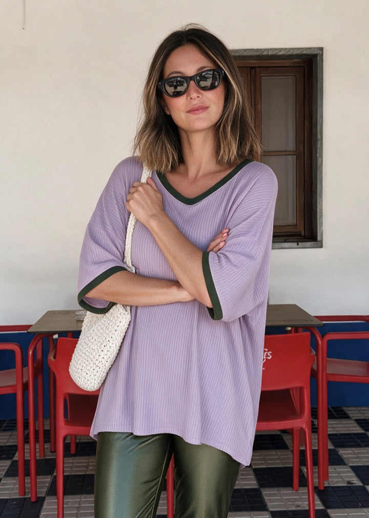 Polera Irene | Lila + Musgo