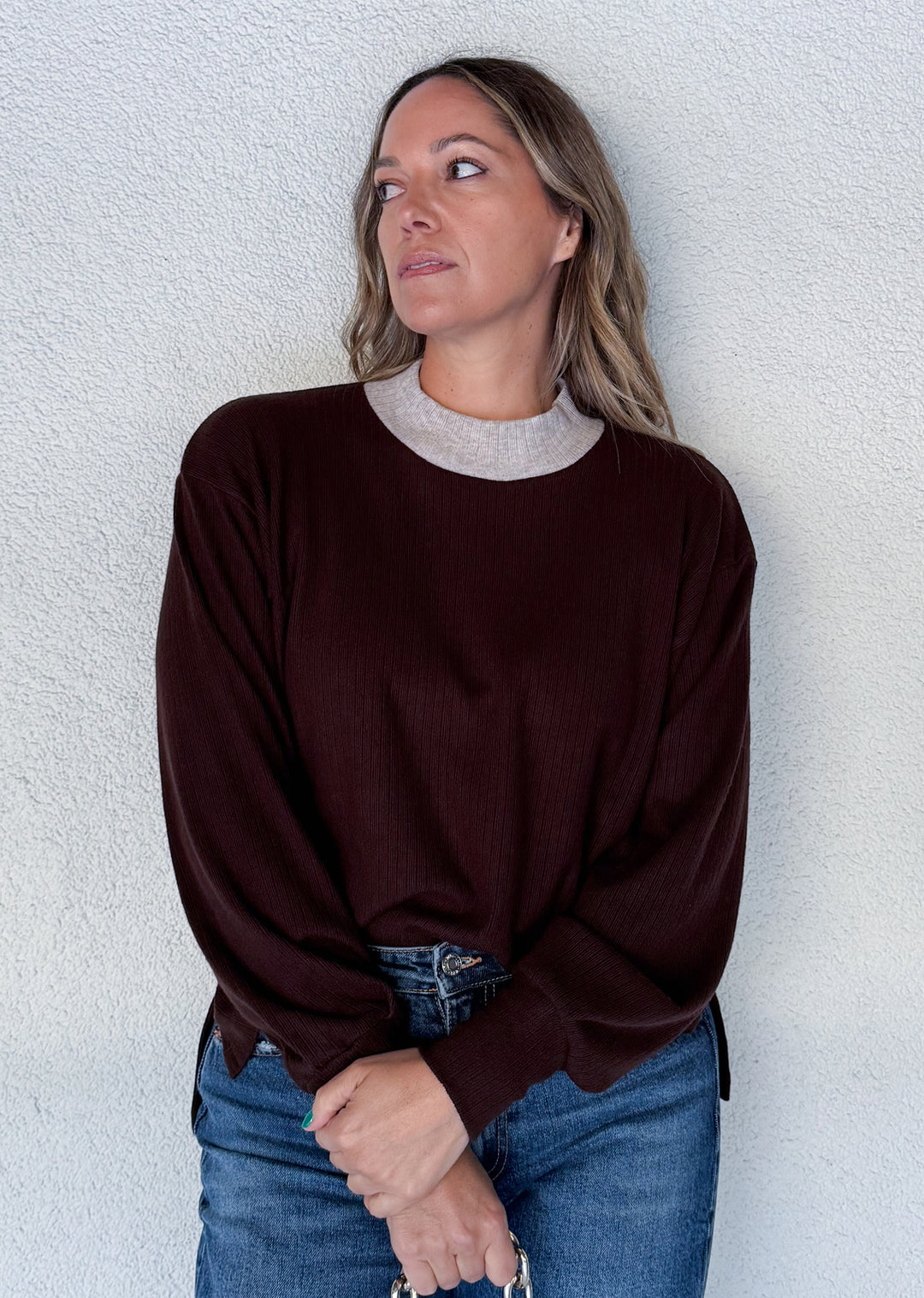 Beatle Ana | Chocolate cuello beige