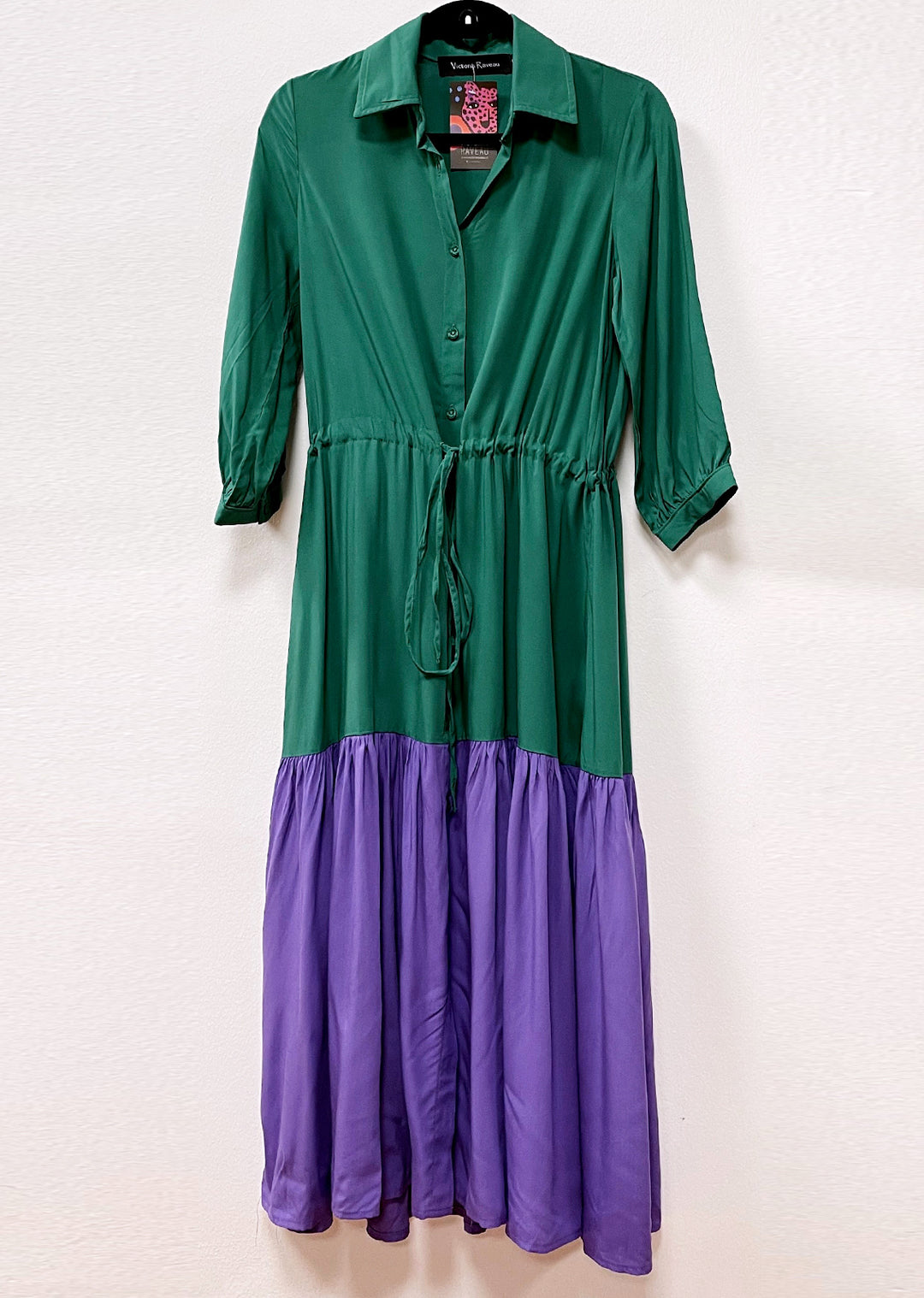 Camisero Pilar manga 3/4 | Bicolor - Verde & Morado
