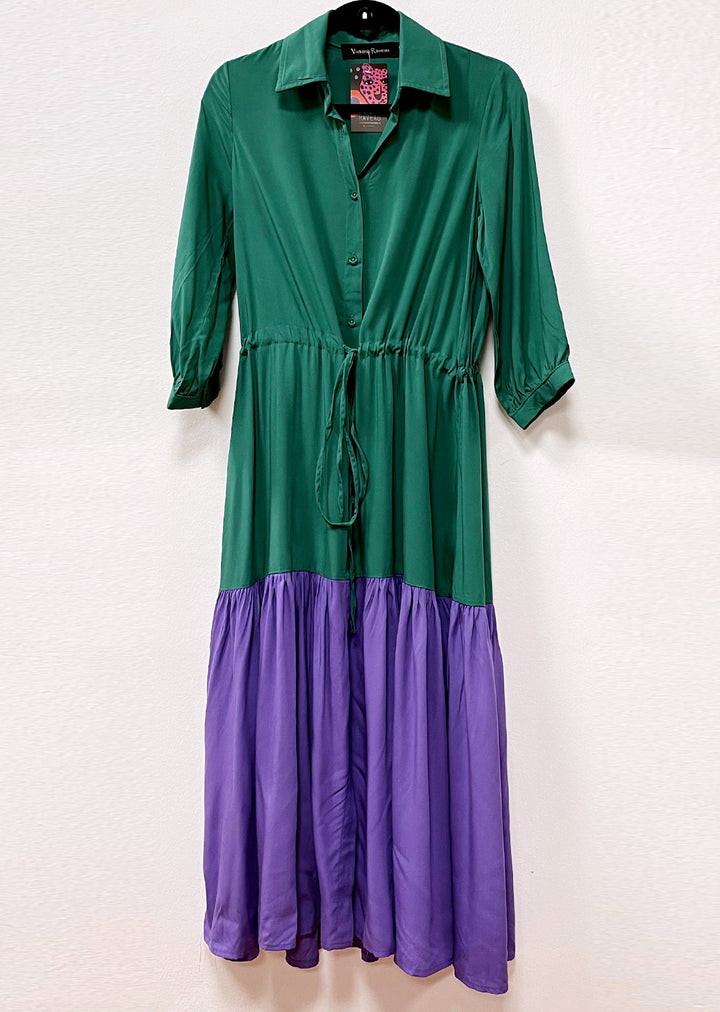 Camisero Pilar manga 3/4 | Bicolor - Verde & Morado