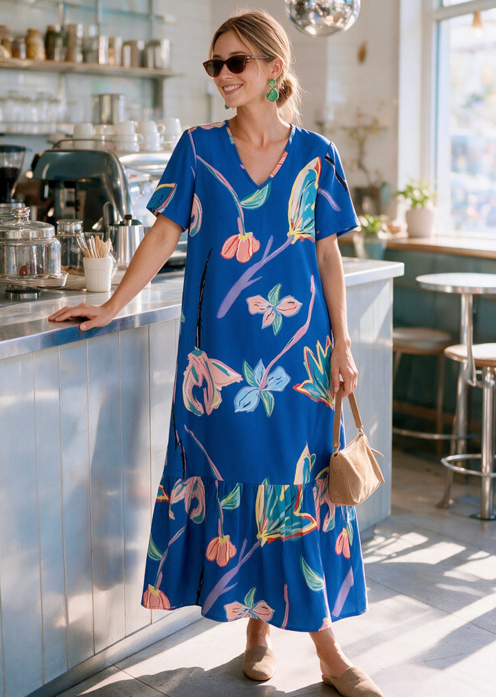 Vestido Rafa | Flores, azul