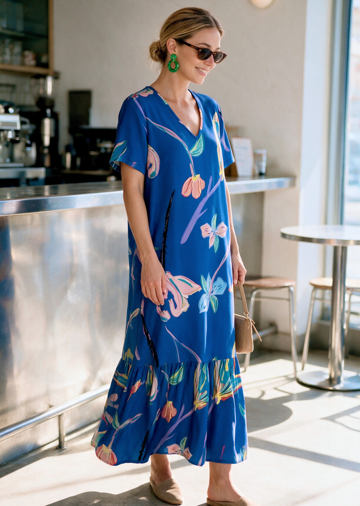 Vestido Rafa | Flores, azul